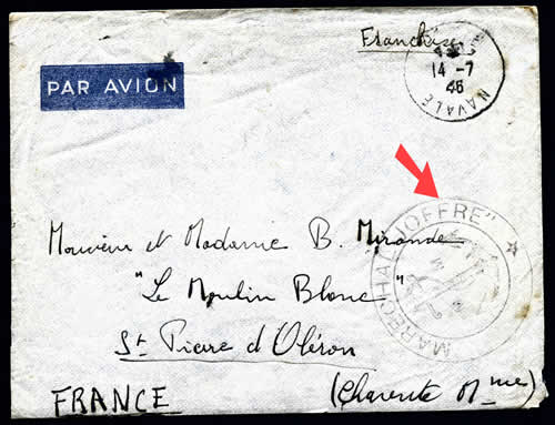 Pli du navire Maréchal Joffre